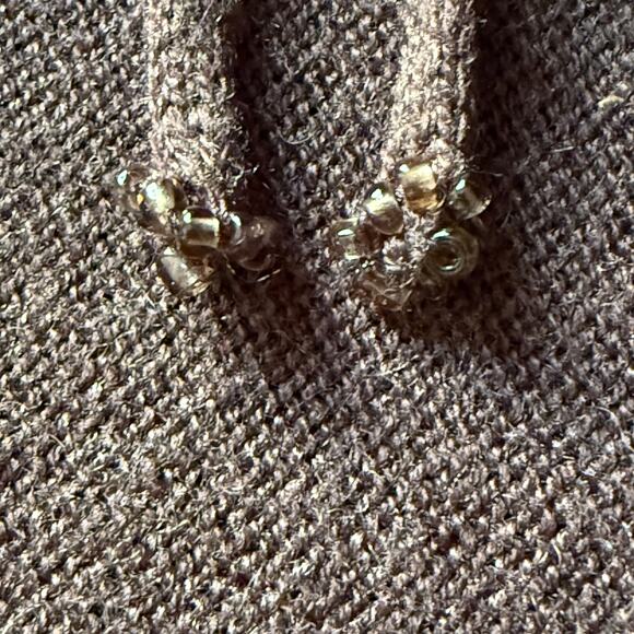 ANN TAYLOR M Tie Front Bolero Silk Blend Layering Y2K Style Minimalist Cardigan - Picture 6 of 8